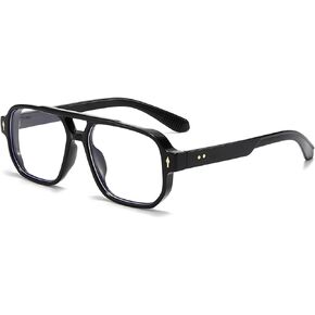 PORADAY نظارات حجب الضوء الأزرق للنساء والرجال 70s ريترو مربع طيار نظارات مستطيلة نظارات الكمبيوتر