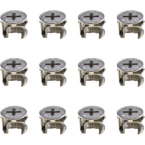 موصل الأثاث كام قفل التجهيزات وتد قفل الظهر المسطح مع إدراجها مسبقا الترباس الجوز الجدول الجانب هدم ثقب الصلبة بشكل صحيح المسمار انتزاع دافئ لخزانة درج خزانة 10PCS 15x12mm in Kuwait