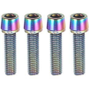 Tapered Bolts Screws for MTB Bike Bicycle Stem Durable M5x20mm Socket Head Cap Bolts Screws Nuts Steel Assorted Color (Set of 4)