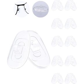 10 Pairs Srew in Silicone Rubber Nose Pads,14mm x 8mm Replacement Nose Pieces for Eyeglasses,Glasses,Sunglasses