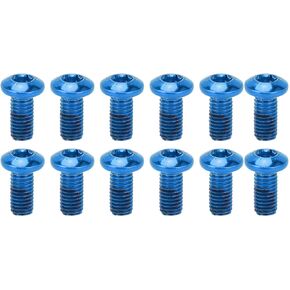 Bike Disc Brake Rotor Bolts, 12 Pcs Aluminium Alloy Bike Disc Brake Rotor Bolts Bike Disc Brake Rotor Bolts Screws for (Blue) and Spare Parts