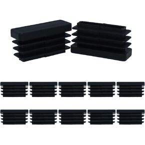 12PCS 13x38x18mm Chair Slide Floor Protector Chair Slide Rectangular Tube End Cap Black Plastic Plug Suitable for Table Leg Patio Furniture Fence Post End Cap Fitness Equipment