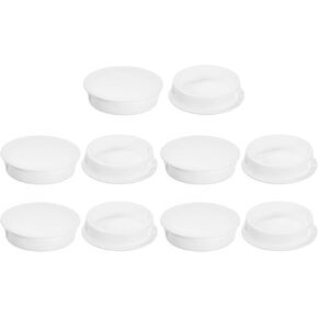 uxcell 38mm/1.5" Plastic Hole Plugs, 10Pcs Flush Type Panel Round Snap in Fastener Knockout Locking Plugs for Furniture Insert End Caps Panels, Black