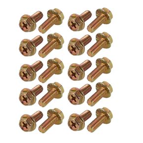 uxcell 20Pcs M5x12mm Yellow Zinc Plated 4.8 Grade Phillips Drive Serrated Flange Hex Head Bolt