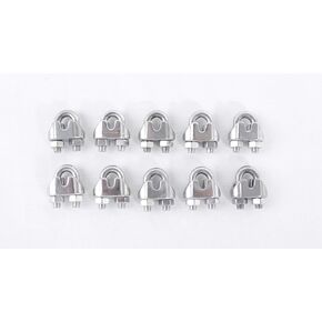 1/4 Inches Stainless Steel Wire Rope Cable Clip Clamp, 10 Pack.