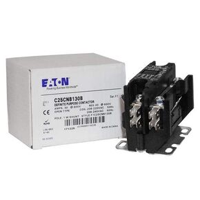 C25CNB130B Definite Purpose Contactor, 1-Pole with Shunt, 30 Amp, 240 VAC Coil Voltage