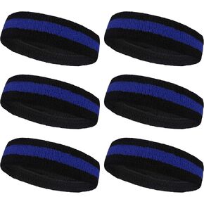 HB85 Striped Headbands for Sports, Event, Party Favor etc, 6PCS Pack