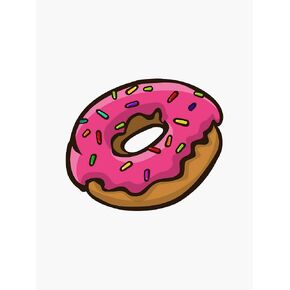 Classic Pink Doughnut - Simpsons Donuts Sticker - Sticker Graphic -Stickers for Hydroflask Water Bottles Laptop Computer Skateboard, Waterproof Decal Stickers
