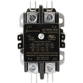 40A 2-Pole NO 120 VAC Definite Purpose Magnetic Contactor - HVAC, Lighting & Refrigeration, 110/120V Coil, Motor Load 40A, Air Conditioner & Heat Pump