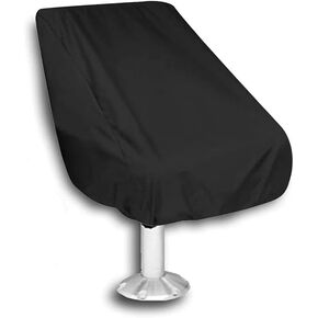 Boat Seat Cover Outdoor Waterproof Pontoon Boat Seats Cover Weather Resistant Captain’s Chair Seat Cover All Season Protection - Black (25.6" x25.6x47 inch, 1 pc)