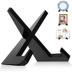 Cookbook Stand Acrylic Plate Holder for Display Picture Frame Stand 6.5 Inch Black Display Stand for Photos Frame, Books, Plates, Artwork, Records
