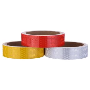 uxcell Reflective Tape, 25mm x 3 Meters, 9.8ft Outdoor Waterproof Warning Tape for Bikes, RV, and Boat Striping Marking, Yellow, White, Red, 3 Roll