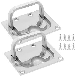 2 PCS Hatch Pull Flush Lift Solid Boat Ring Hatches Handles, 316 Stainless Steel Hatches Pull Flush Lift, with Mount Screws, for Boat Deck Hatch Handle and Home Furniture Recessed Handle