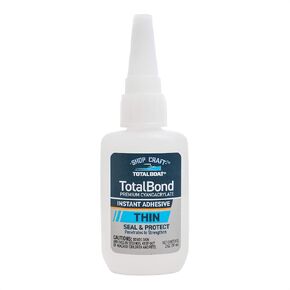 TotalBoat Thin CA Glue - TotalBond Cyanoacrylate Super Glue Adhesive for Wood, Plastic, Glass, Metal, Epoxy, and Micro Crack Repair - 2 oz