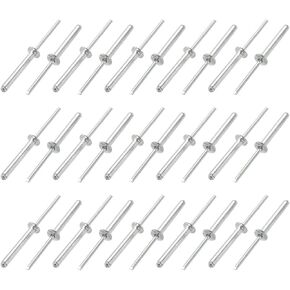 uxcell 30 Pcs 4mm x 30mm Aluminum/Steel Open End Blind Rivets