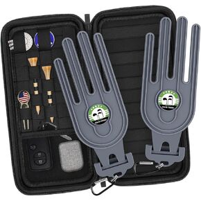 Golf Glove Case, Golf Glove Storage Case with Removable Two Golf Gloves Holder for Golf Bag Accessories, Golf Storage Organizer for Tees, Divot Tool, Ball Marker