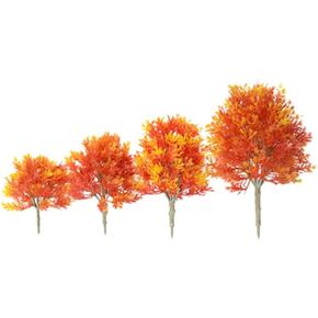 SUPVOX Mini Maple Tree Plant Artificial Maple Tree Plastic Tree Model Miniature Figurine for Micro Landscape Plant Pot Fairy Garden Ornament 4pcs