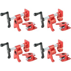 ATPEAM Wood Gluing Pipe Clamp Set | 6 Pack 3/4’’ Heavy Duty Cast Iron Quick Release Pipe Clamps for Woodworking with Unique Foot Design (6, 3/4'')