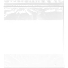 Plymor 8" x 8" (Pack of 100), 2 Mil with White-Block Zipper Reclosable Plastic Bags