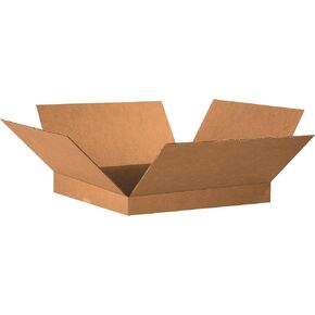 PARTNERS BRAND 20x20x2 Flat Corrugated Boxes, Flat, 20L x 20W x 2H, Pack of 20 | Shipping, Packaging, Moving, Storage Box for Home or Business, Strong Wholesale Bulk Boxes
