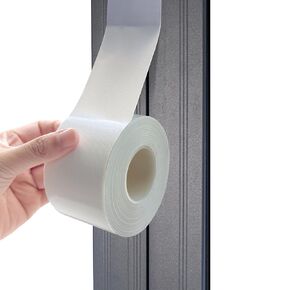 White Window Weather Sealing Tape,Window Draft Isolation Sealing Film Tape,Window AC Seal Air Conditioner Sealing Tape No Residue, Self Adhesive for Keep Out Cold Air Dust Rain, Waterproof