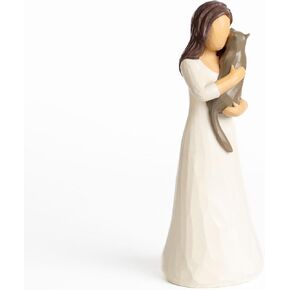 Sculpted Animal Friendship Figure,Resin Figure Cast Original Carving and Painted by Hand(Girl Embracing Horse)