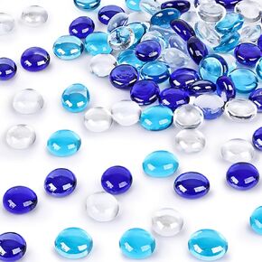 DomeStar 330-350PCS Mini Flat Glass Marbles, 1.7LB Purple Glass Beads Decorative Gem Pebbles Mancala Stones for Vase Filler Table Scatter Home Decor