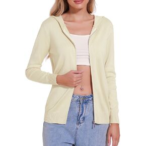 Totatuit Womens Zip Up Hoodies Long Sleeve Sweatshirts Casual Knit Jackets Y2K 2024 Hooded