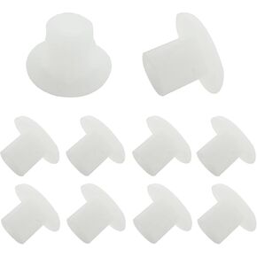 BokWin 100 Pcs White Hole Plugs 10mm/0.39 Inch Plastic Hole Covers Small Hole Plug for Kitchen Cabinet Desk Shelves