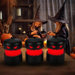 EverBrite 6-Pack Halloween Hanging Ghost Lights, Collapsible Ghost Camping Lantern, Two Color Changing, Indoor/Outdoor Halloween Spooky Party Decorations, Battery Included