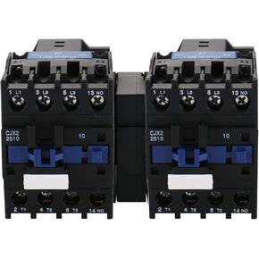 Baomain AC Contactor with Interlock CJX2-2510 110VAC 40A 6KV 50/60Hz 660V 3 Phase 3-Pole 1NO Normally Open DIN Rail Mount Pack of 2