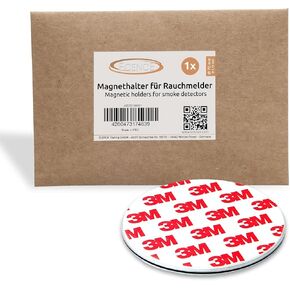 ECENCE 1pcs Magnetic Smoke Detector Mount Magnetic Adhesive Pads For Smoke Alarms Ø 70mm - Fast & Safe Mounting - No Drilling Or Screws - Fire Protection - Installation Tool