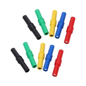 10pcs 4mm Insulated Banana Coupler Connector Female to Female 5 Colors Banana Plug Socket Adapter for Electronics Multimeter Speaker