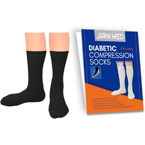 Compression Diabetic Socks - Crew, 8-15, Graduated compression, Soft cushioned, Daily use, Taiwan Excellence