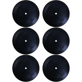 MINI ZOZI 7 inch Blank Vinyl Records Black Fake 6 PCS in 1 PACK for Indie Aesthetic Room Decor or Home Decor on Wall for Bedroom or Living Room Discos Music Studio Hip Hop Decorative Half Dozen