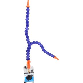 Adjustable Magnetic Base Holder with Flexible Coolant Pipe for Oil Injector, G1/4 Air Inlet, G1/2 Air Outlet