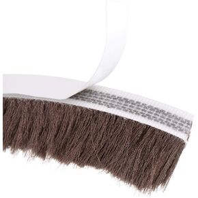 uxcell Brush Weather Stripping, Adhesive Felt Door Seal Strip Pile Weatherstrip Door Sweep Brush for Door Window 197Inch L x 0.9 Inch W (5000mm x 23mm) Brown