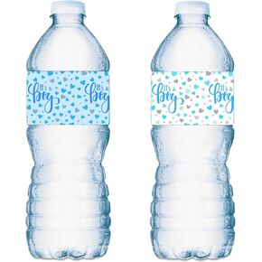 20 Its a Boy Water Bottle Labels Blue and White Baby Shower Party ; Waterproof Water Bottle Wrappers; Its a Boy Water Bottle Stickers Labels Decorations (10 Blue and 10 White)
