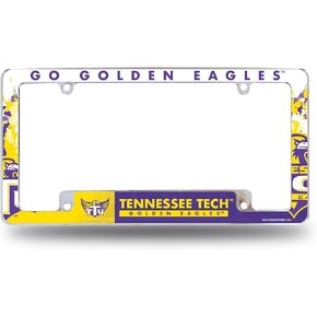 Rico Industries NCAA Tennessee Tech Golden Eagles Primary 12" x 6" Chrome All Over Automotive License Plate Frame for Car/Truck/SUV