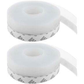 EZONEDEAL 2 Pack 1M (3.3 Ft) Door Seal Strip Silicone Weather Stripping Door Transparent Silicone Sealing Sticker Adhesive Tape for Doors, Windows and Shower Glass Gaps