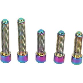 5Pcs Derailleur Screws, M4 3Pcs 13.5 2Pcs 20mm Titanium Alloy Rustproof Easy Installation Cage Screws,Bicycle Screw for Mountain Bike Road Bike