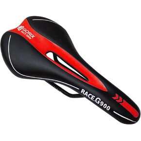 GORIX Bike Saddle Seat Racing Model Comfortable Cushion with Rail Mountain Road Bicycle for Men and Women (3621A)