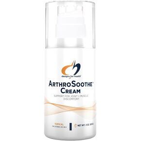 تصاميم من أجل الصحة كريم ArthroSoothe - دعم عدم الراحة في المفاصل والعضلات - كريم موضعي مع MSM، الجلوكوزامين، زهرة العطاس - المنثول، زيوت الأوكالبتوس للتدفئة + تأثيرات التبريد (3 أونصة) in Kuwait