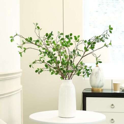 Artificial Eucalyptus Stems，Decoration Greenery Stems ，43 Inch 4 Pcs, Realistic Touch Flexible Branches, Green Fake Plant, for Home Decor tables Vases Garden Decoration in Saudi Arabia