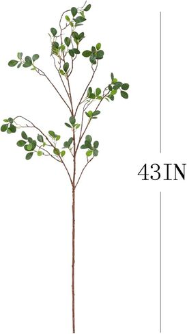 Artificial Eucalyptus Stems，Decoration Greenery Stems ，43 Inch 4 Pcs, Realistic Touch Flexible Branches, Green Fake Plant, for Home Decor tables Vases Garden Decoration in Saudi Arabia