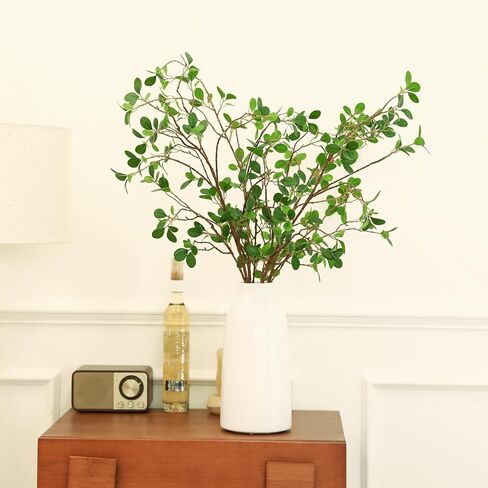 Artificial Eucalyptus Stems，Decoration Greenery Stems ，43 Inch 4 Pcs, Realistic Touch Flexible Branches, Green Fake Plant, for Home Decor tables Vases Garden Decoration in Saudi Arabia