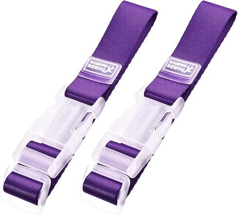 uxcell Add a Bag Luggage Straps, Adjustable Suitcase Connect Belts with Buckle, Nylon Travel Packing Accessories 300x25mm, Purple 2Pcs in Saudi Arabia