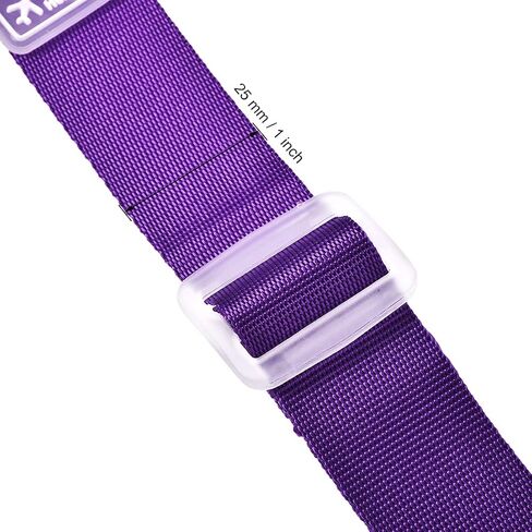 uxcell Add a Bag Luggage Straps, Adjustable Suitcase Connect Belts with Buckle, Nylon Travel Packing Accessories 300x25mm, Purple 2Pcs in Saudi Arabia