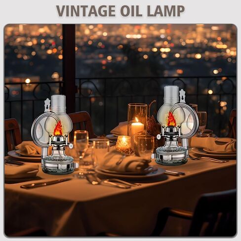2 Pack Large Wall Kerosene Lamp Lantern Rustic Chamber Oil Lamps for Indoor Use Wall Mounted Oil Lamp for Indoor Use Vintage Glass Clear Hurricane Lantern in Saudi Arabia