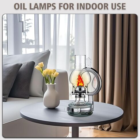 2 Pack Large Wall Kerosene Lamp Lantern Rustic Chamber Oil Lamps for Indoor Use Wall Mounted Oil Lamp for Indoor Use Vintage Glass Clear Hurricane Lantern in Saudi Arabia